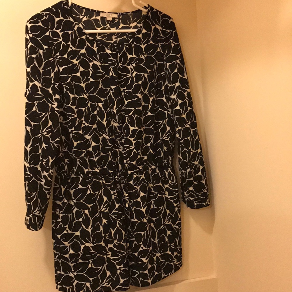 Loft black and white romper